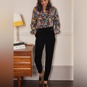 Boden Black Velvet Pants